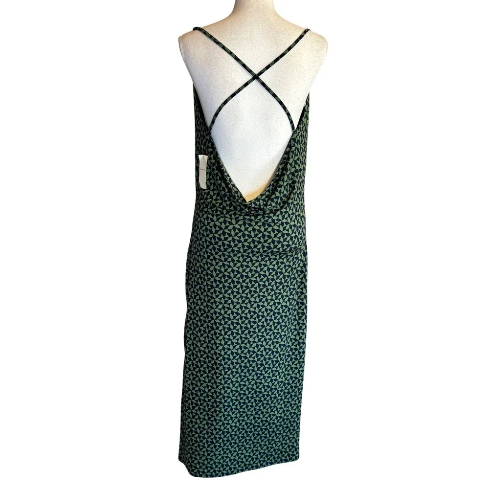 Abercrombie & Fitch Maxi Dress M Cowl Neck Open Cross Back NWT M Slip Dress